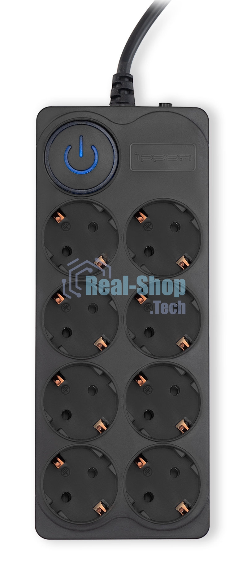 Сетевой фильтр Ippon BK-8-EU-3-10-B 3 м (8 розеток) черный (коробка)