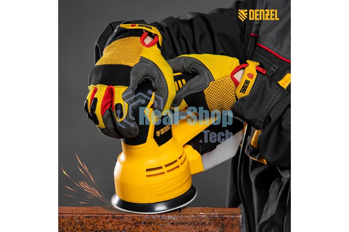 Эксцентриковая шлифовальная машина Denzel OS-125, 450 Вт, 6000-12000 об/мин