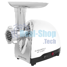 Мясорубка электрическая Maunfeld MF-233WH белый, 1360 Вт, 1.5 кг/мин, реверс, металлический лоток, насадки - 5