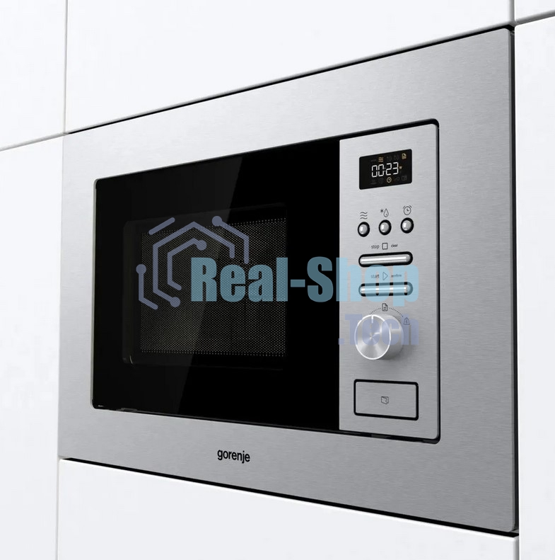 Микроволновая печь встраиваемая Gorenje BMI201AG1X нержавеющая сталь, 20 л, 800 Вт, переключатели - поворотный механизм/кнопки