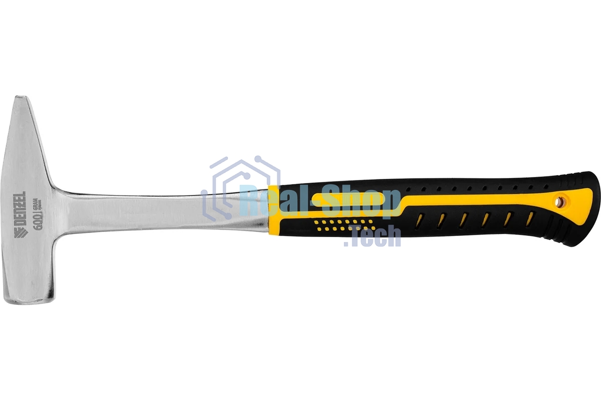 Молоток слесарный Denzel 600 г цельнометаллический, двухкомпонентная рукоятка