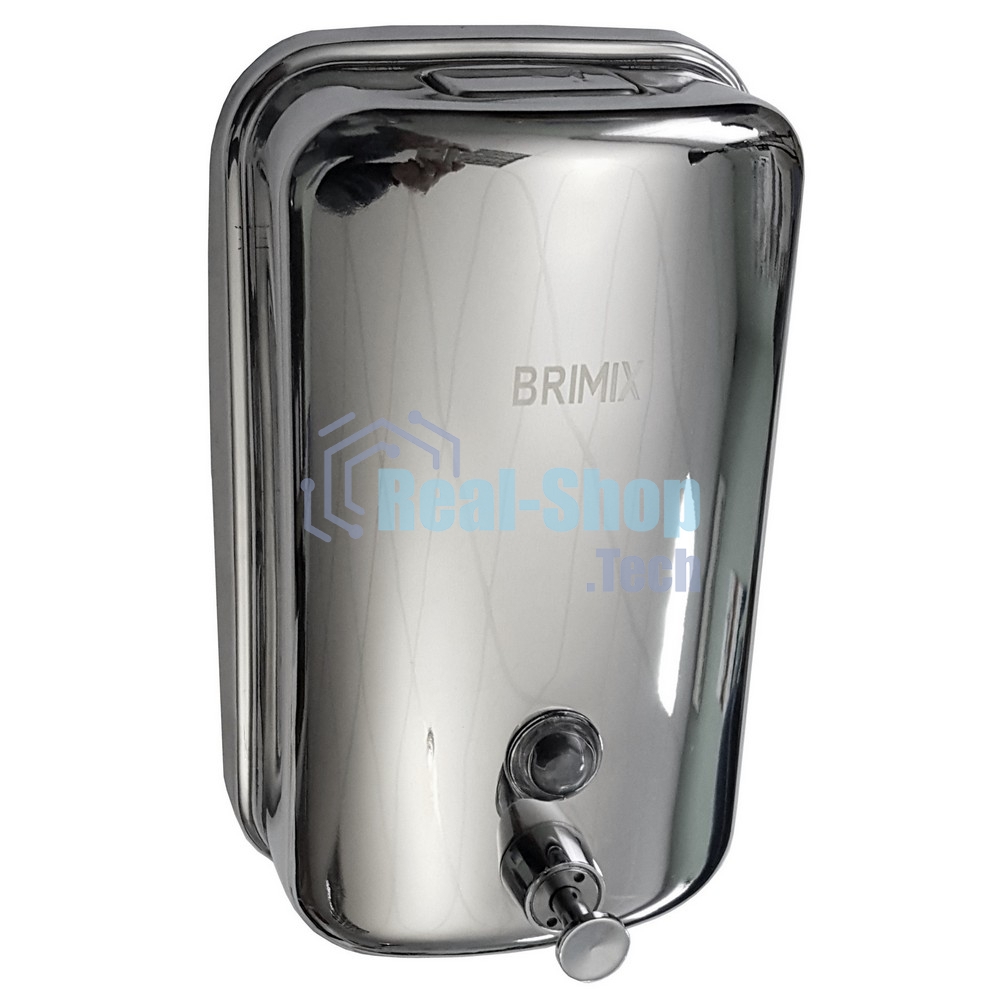 Дозатор жидкого мыла настенный, металический с глазком, из нержавеющей стали 1000 мл BRIMIX 615