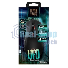 Мышь проводная Qumo UFO M77 черный, 2400 dpi, USB, кнопки - 6