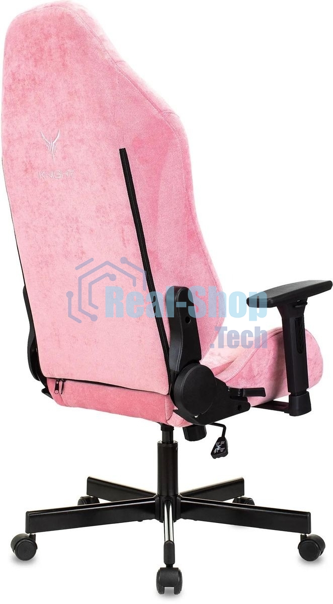 Кресло игровое Knight N1 Fabric розовый Velvet 36 с подголов. крестовина металл