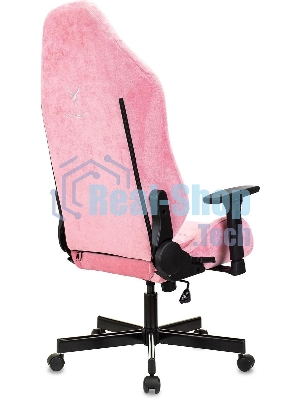 Кресло Knight N1 Fabric розовый, велюр, 120 кг, механизм качания