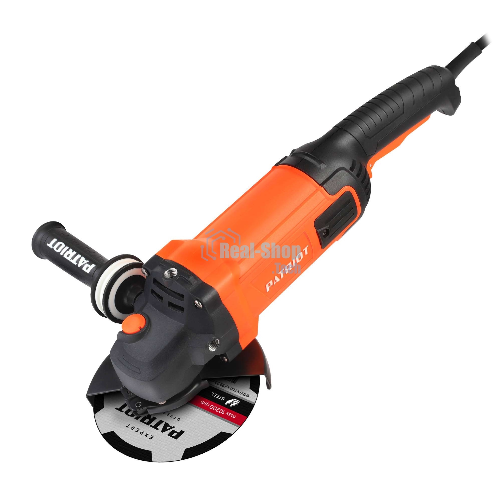 Угловая шлифовальная машина (УШМ) PATRIOT AG 190, тонкий корпус, пылезащищенная. Вт, Диск 180 мм