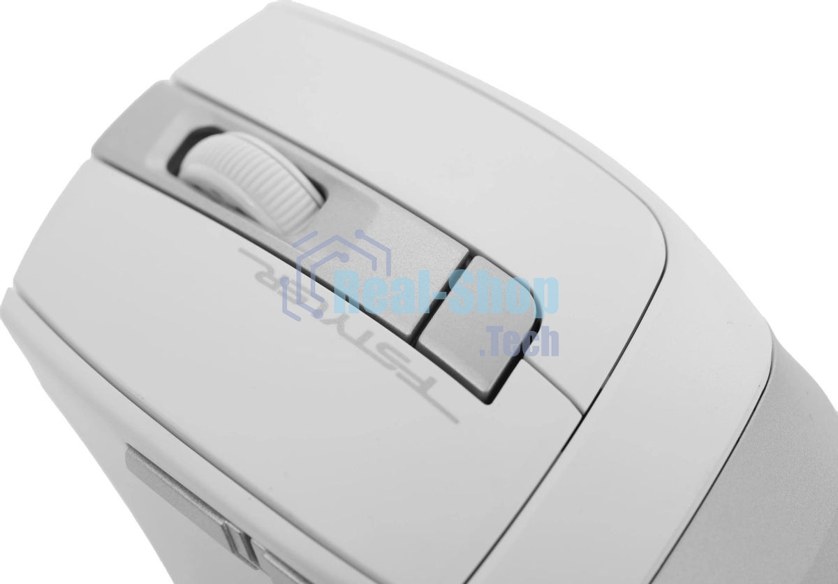 Мышь беспроводная A4Tech Fstyler FG35 серебристый/белый, 2000 dpi, радиоканал, USB, кнопки - 6
