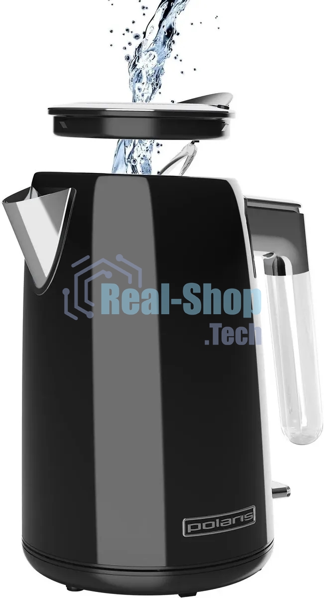 Чайник электрический Polaris PWK 1746CA Water Way Pro 1.7л. 2200Вт черный (корпус: нержавеющая сталь)