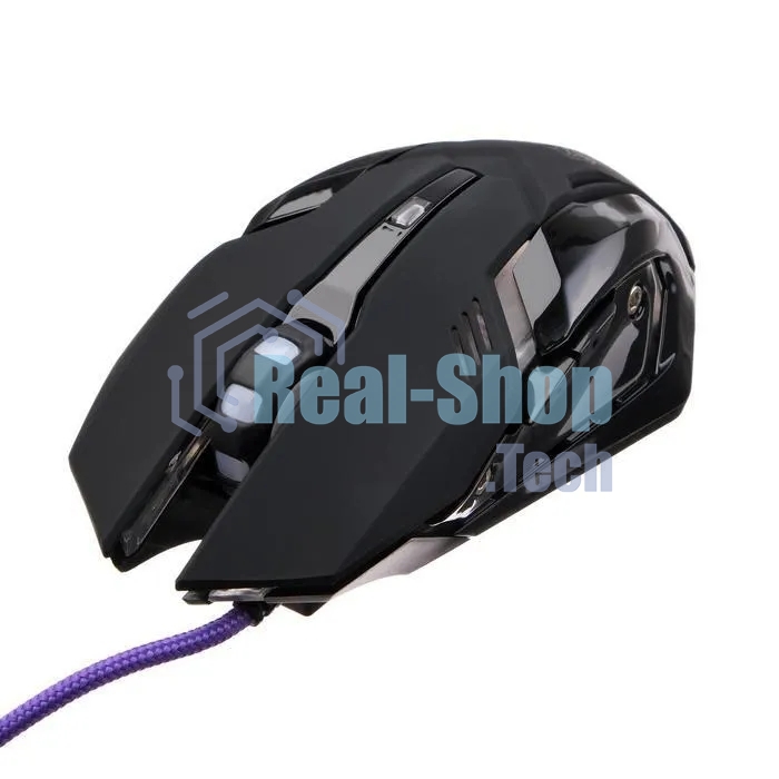 Игровой комплект Qumo Mystic K58/M76, кл-ра проводная 104 + 10 клавиш мультимедиа, встроенные подсветки общая + кнопок 3 цвета, мышь проводная, оптическая, 1200/1600/2400/3200 dpi с подсветкой, коврик