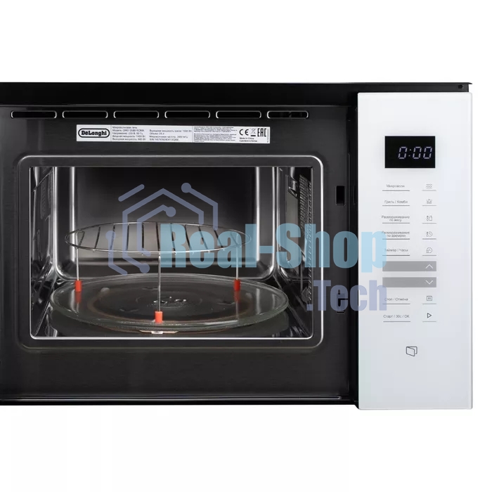 Микроволновая печь встраиваемая DeLonghi DMO 25BB ROMA белый, 25 л, 1450 Вт, переключатели - сенсор