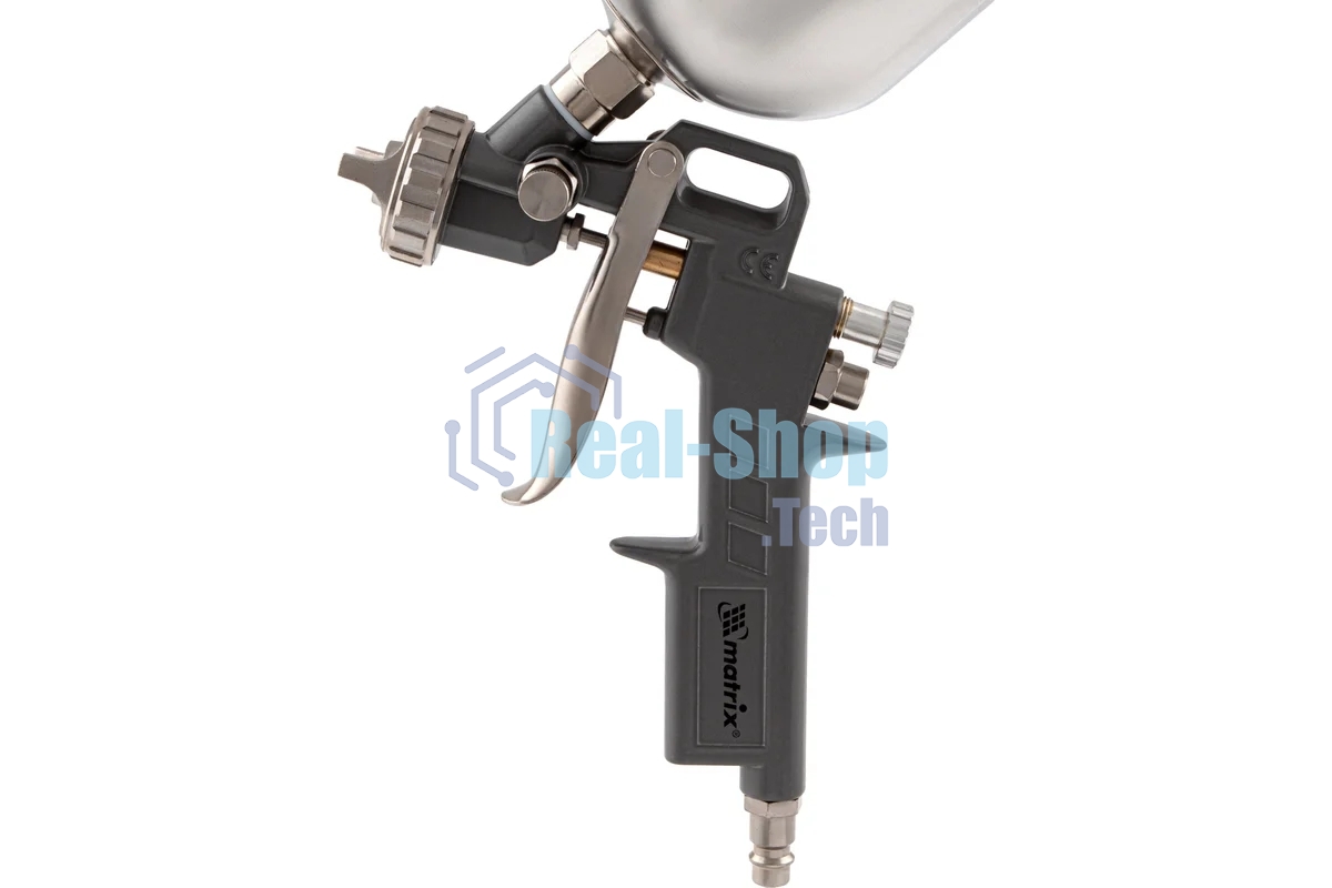 Краскопульт пневматический Matrix краскораспылитель пневмат. с верхним бачком v= 0.6л + сопла