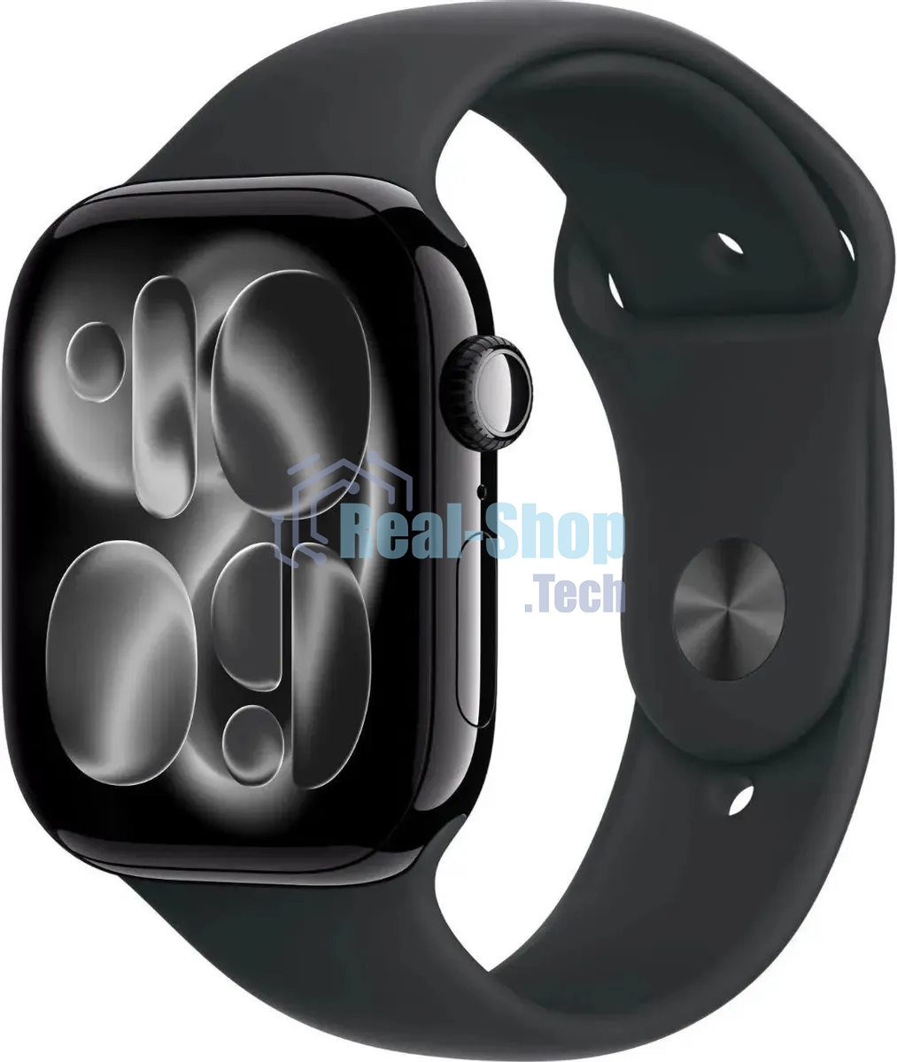 Умные часы Apple Watch Series 11 A3333 46мм OLED корп.черный Sport Band рем.черный разм.брасл.:M/L (MEUX4LW/A)