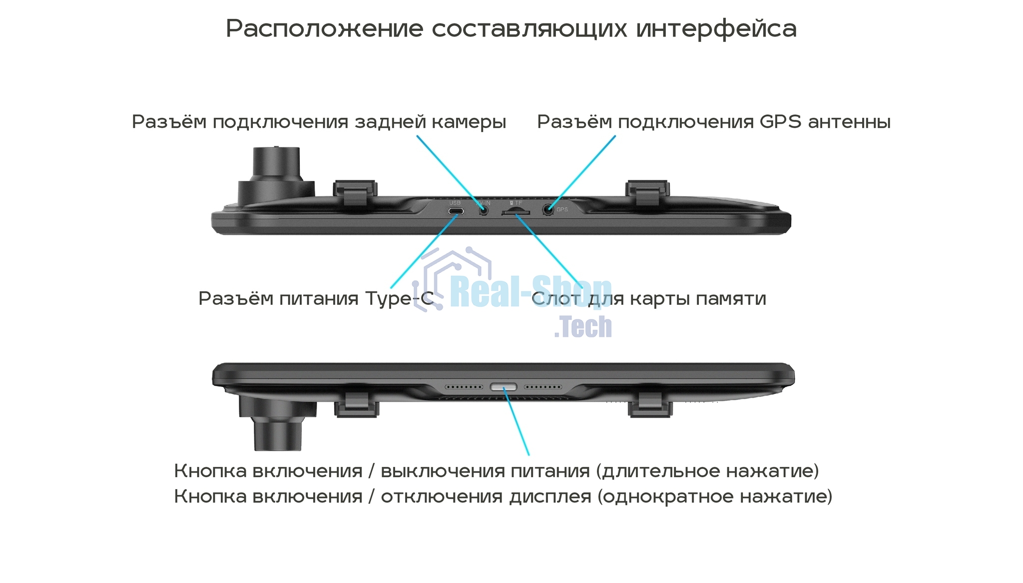 Видеорегистратор TrendVision MR-810 GT, 1920x1080, 10