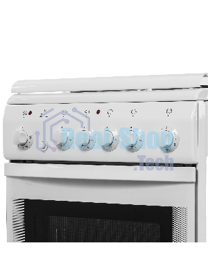 Плита электрическая De Luxe 506004.00Э (кр) белый, конфорок 4 шт, духовка 60 л, 50 см x 85 см x 60 см