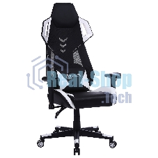 Кресло игровое Cactus CS-CHR-090BLW черный/белый, сиденье черный/белый, эко.кожа, крестовина пластик, пластик черный/белый