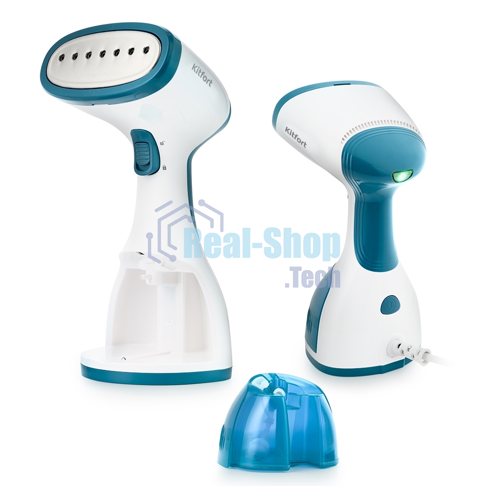 Отпариватель Kitfort КТ-916-1 / Мощность: 900-1100 Вт.Объем резервуара для воды: 220 мл.голубой