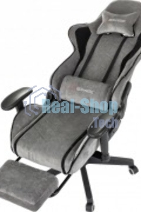 Кресло игровое Бюрократ Zombie Drift/F серый/черный, крестов. пластик, подст. для ног