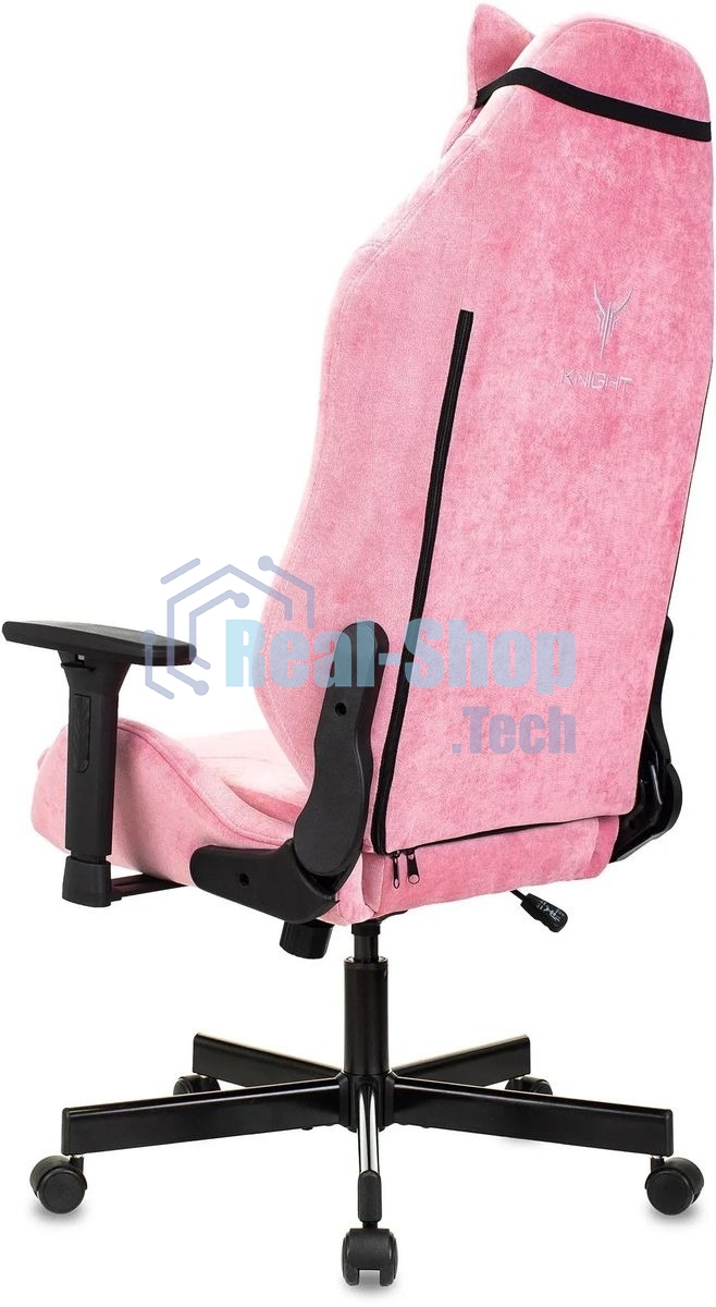 Кресло игровое Knight N1 Fabric розовый Velvet 36 с подголов. крестовина металл