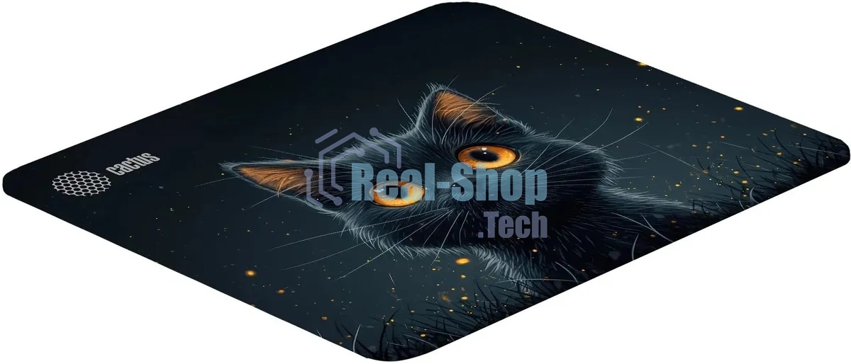 Коврик для мыши Cactus черный Cat 250x200x3мм (CS-MPC-D09S)