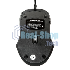 Мышь проводная Nakatomi MON-07U черный, 800 dpi, USB, кнопки - 3