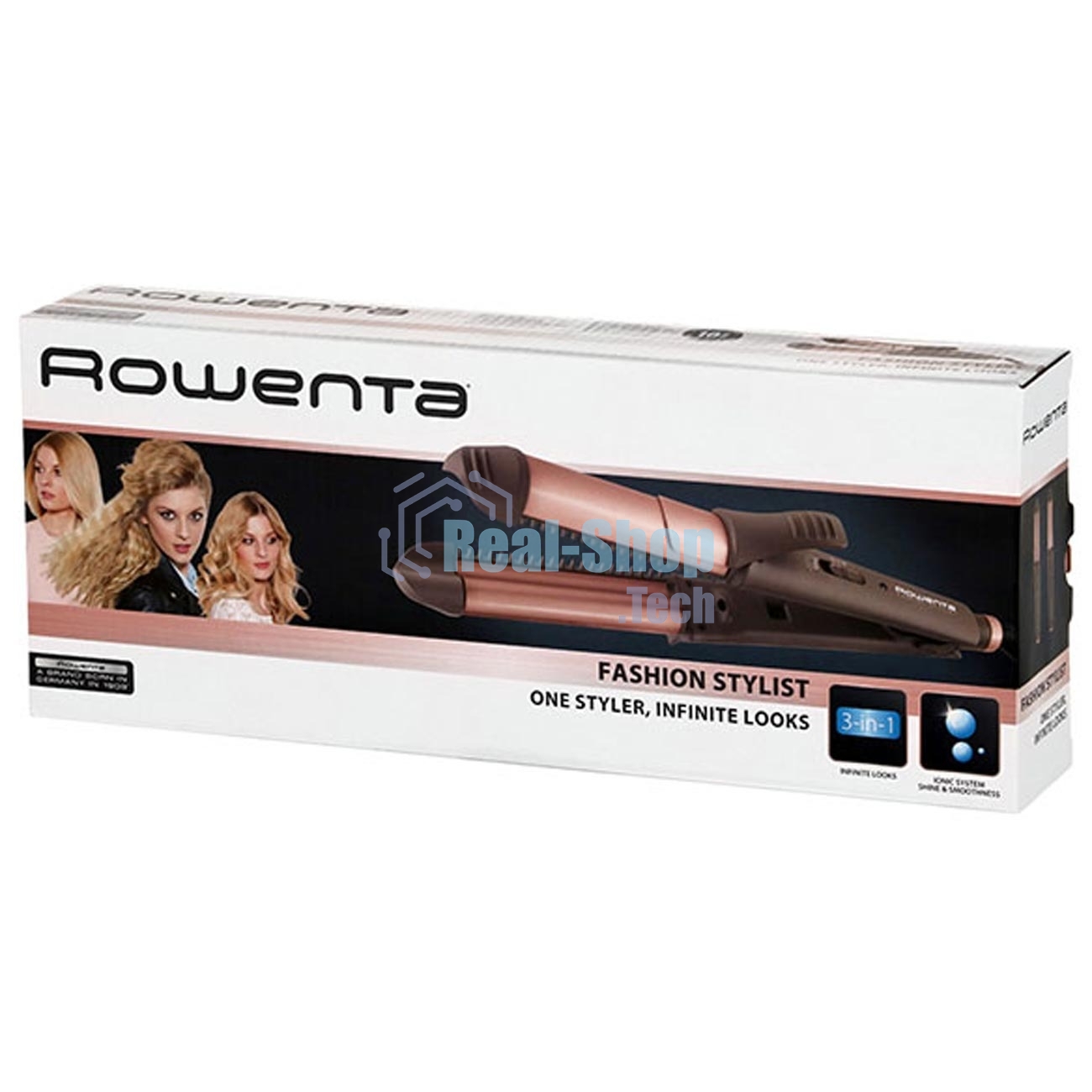 Мультистайлер Rowenta Fashion Stylist CF4510F0 коричневый, 35 мм, 200 °C, 2 режима
