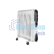 Обогреватель масляный EUROLUX ОМПТ-EU-12Н (12 секций) белый, 2500 Вт, 30 м2, термостат 67/3/20