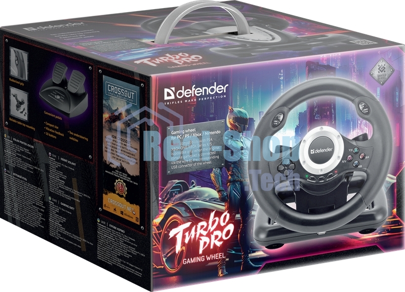 Игровой руль Defender TURBO PRO PC/PS3/PS4/XBOX