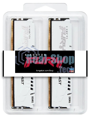 Оперативная память Kingston Fury Beast, DDR5, 64Gb (2x32Gb), 5600MHz, CL40, DIMM, с радиатором, белый