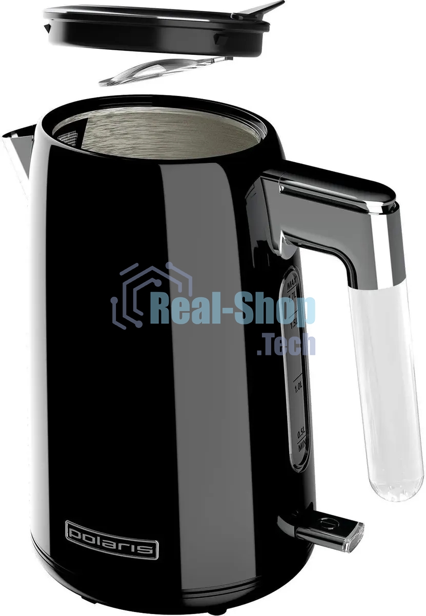 Чайник электрический Polaris PWK 1746CA Water Way Pro 1.7л. 2200Вт черный (корпус: нержавеющая сталь)