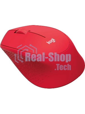 Мышь беспроводная Logitech M280 красный, 1000 dpi, радиоканал, USB, кнопки - 3