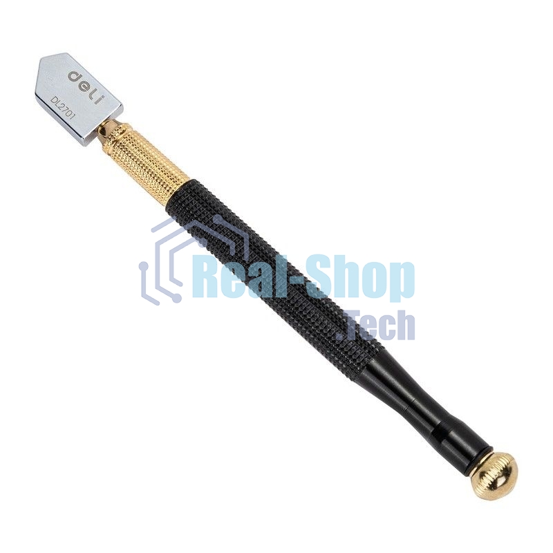 Маслянный стеклорез Deli DL2701 Технические характеристики: 180 мм. Диаметр режущей головки: 3 мм. Вольфрамовая сталь YG5. хвостовик из углеродистой стали 36#.