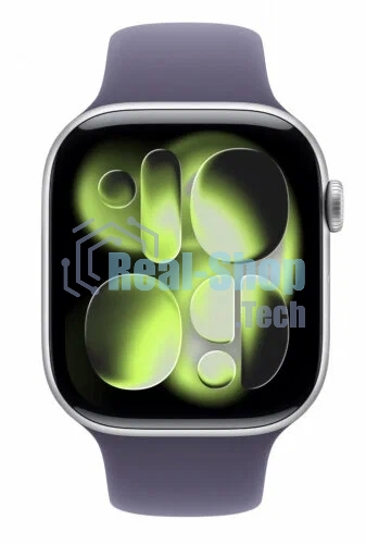 Умные часы Apple Watch Series 11 A3333 46мм OLED корп.серебристый Sport Band рем.фиолетовый разм.брасл.:M/L (MEVA4ZP/A)