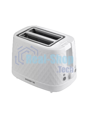 Тостер Polaris PET-0733A белый, 900 Вт, 2 слота