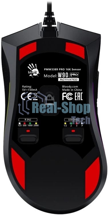 Мышь проводная A4Tech Bloody W90 Pro черный, 16000 dpi, USB, кнопки - 10