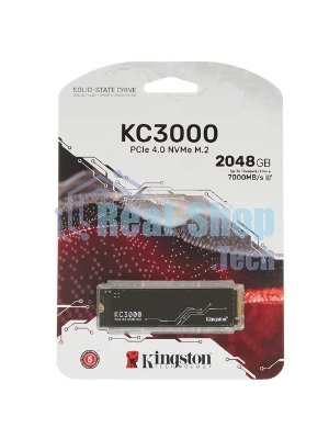 Накопитель SSD M.2 2280 2048Gb Kingston KC3000 Client SSD SKC3000S/2048G PCIe 4.0 NVMe, 7000/7000, IOPS 1000/1000K, MTbF 1.8M, 3D TLC, 1600TbW, 0.71DWPD, with Heat Spreader (5 лет), RTL