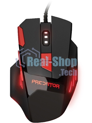 Мышь проводная Qumo Predator M80 черный, 3200 dpi, USB, кнопки - 8