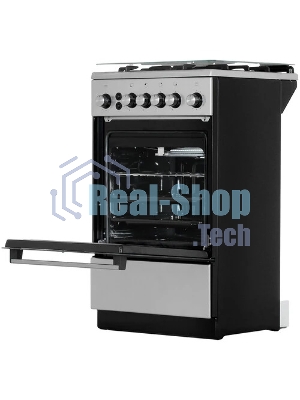 Плита газовая De Luxe 5040.40Г (кр) ЧР-010 серебристый, конфорок 4 шт, духовка 46 л, 50 см x 85 см x 50 см