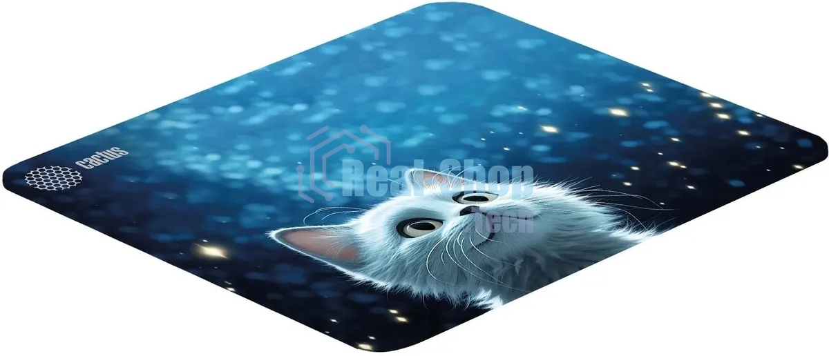 Коврик для мыши Cactus белый Cat 300x250x3мм (CS-MPC-D11M)
