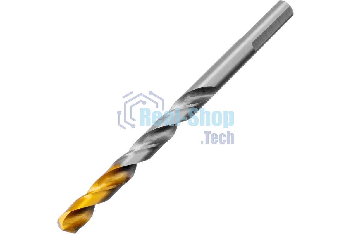 Сверло спиральное по металлу Denzel 7,0 x 109мм, Р6М5, Golden Tip