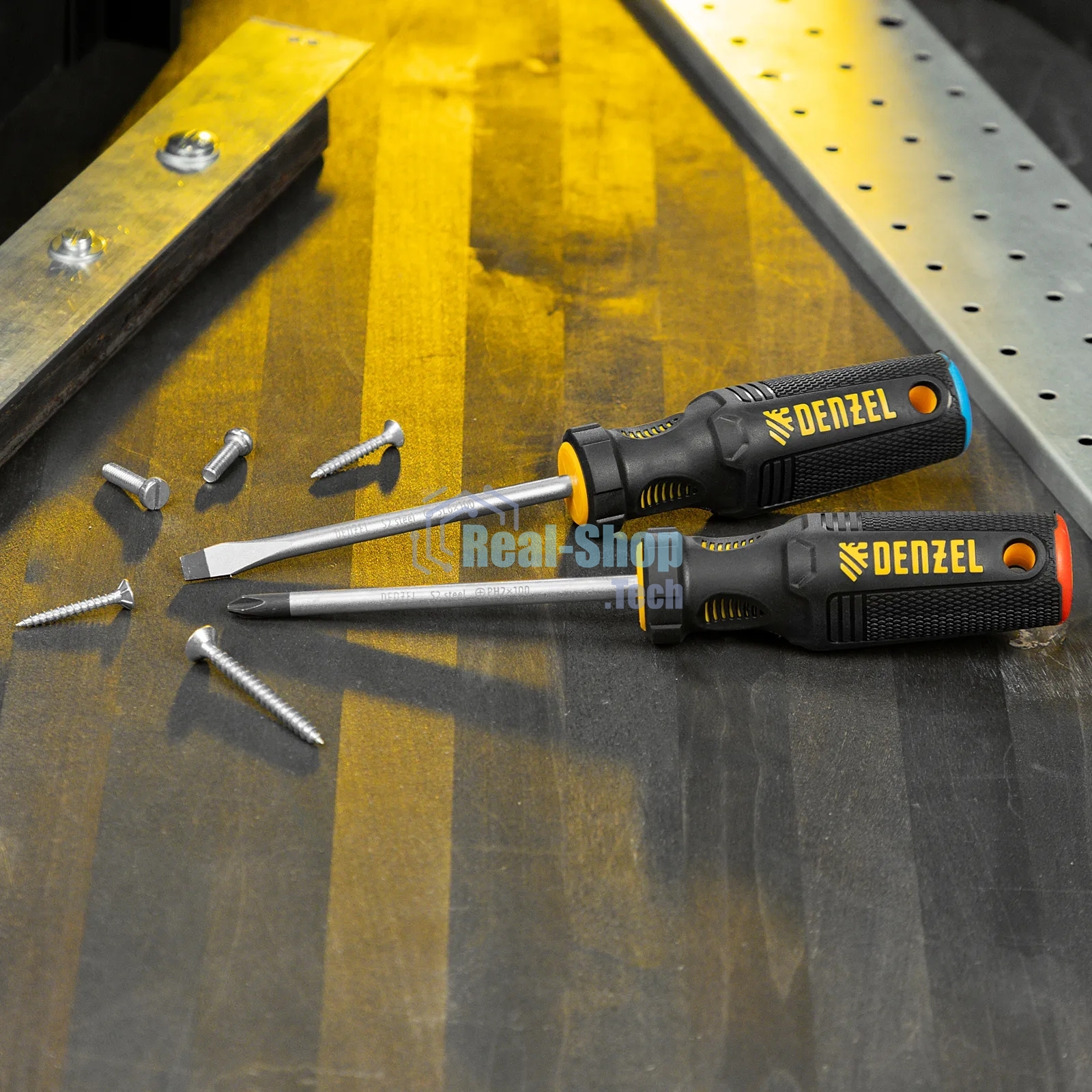 Набор отверток Denzel 2 шт., PH+SL, S2, 3к рукоятка