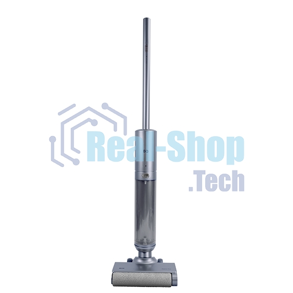 Пылесос вертикальный BQ VCA1003W холодный серый, питание от аккумулятора, 14 Вт, уборка суxая/влажная, пылесборник 0.36 л