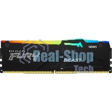 Оперативная память Kingston Fury Beast, DDR5, 32Gb (1x32Gb), 6000MHz, CL36, DIMM, с радиатором, RGB, черный