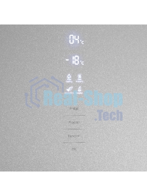 Холодильник Maunfeld MFF185NFS серый двухкамерный инвертор 240/100л морозилка снизу, No Frost