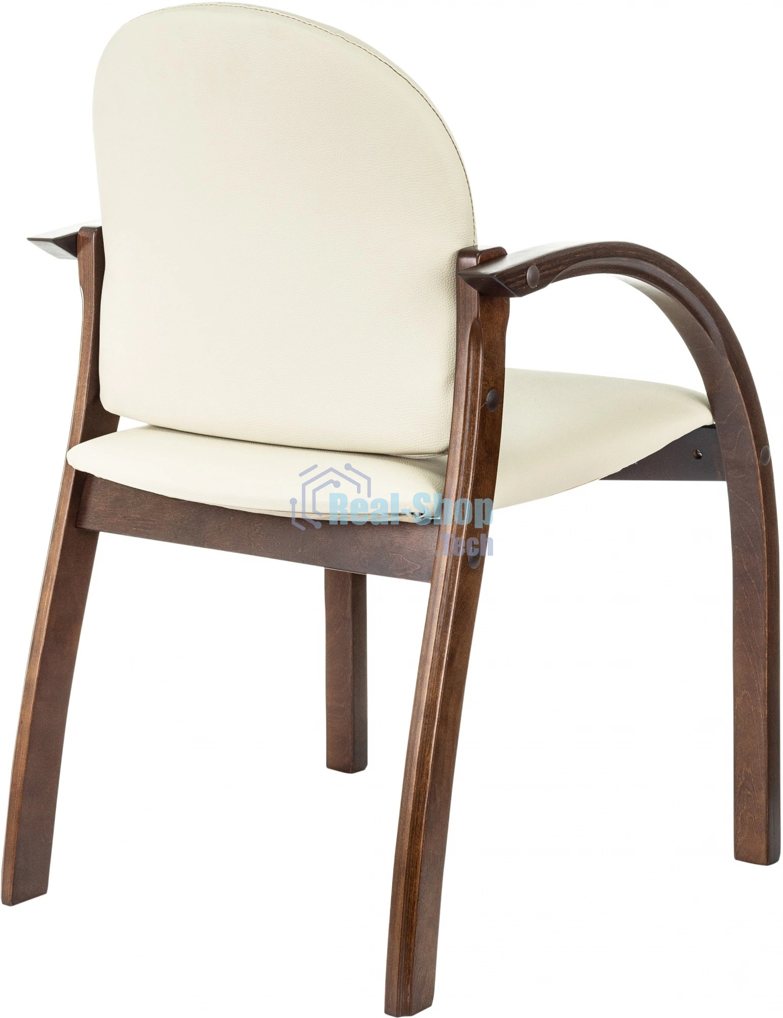 Стул Бюрократ ДЖУНО светло-бежевый, эко.кожа, на ножках дерево