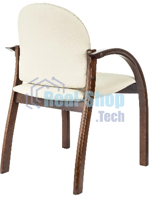 Стул Бюрократ ДЖУНО светло-бежевый, эко.кожа, на ножках дерево