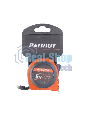 Рулетка PATRIOT MTP-5-25, магнит, 2сторон.зацеп, антиблик.нейлон.покрытие, крупн.шрифт, двусторон.белая лента, 5м*25 мм