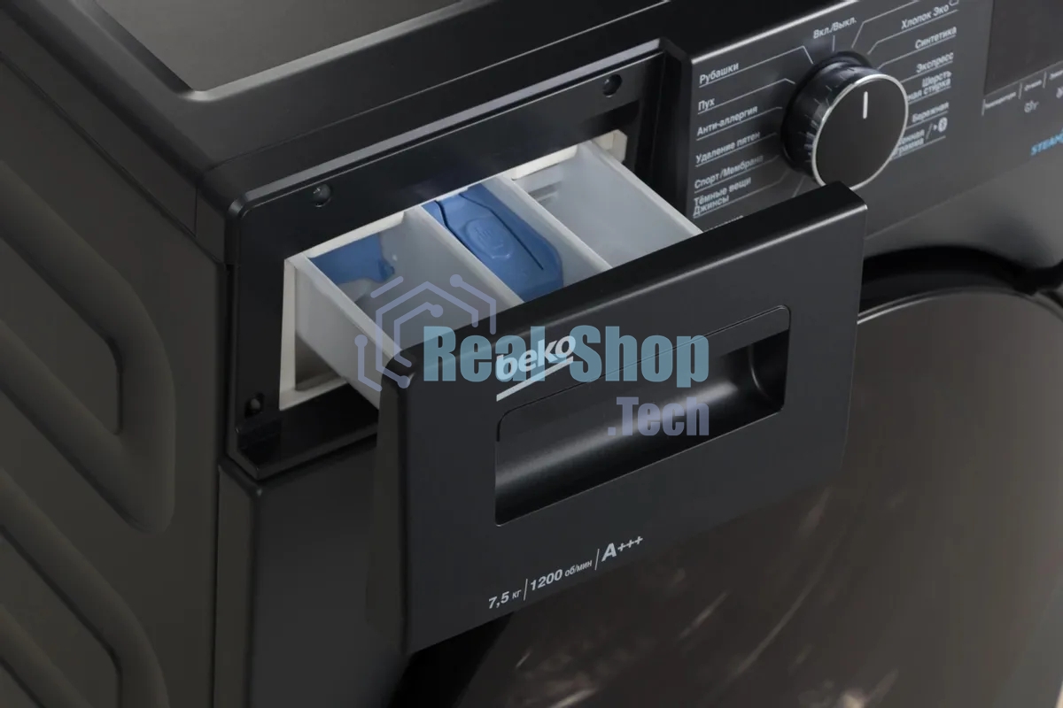 Стиральная машина Beko WSPE7H616A темно-серый, загрузка фронтальная 7,5 кг, 1200 об/мин., класс: А