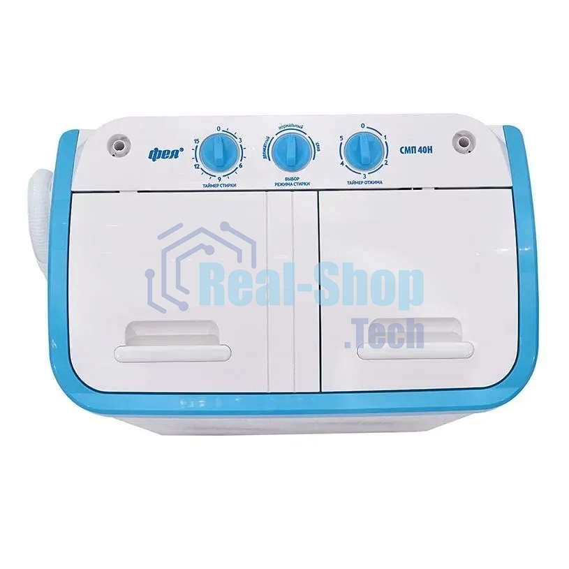 Стиральная машина Фея СМП 40 Н белый/голубой, загрузка вертикальная 4 кг, 1320 об/мин, класс В
