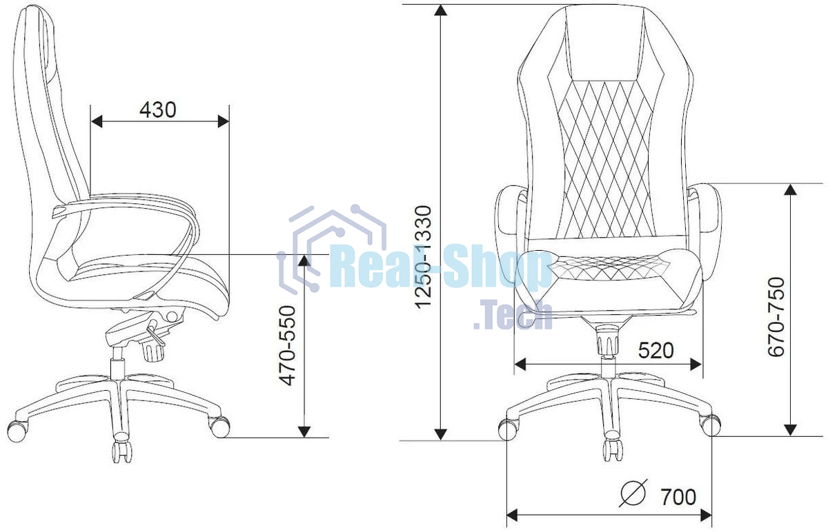 Кресло руководителя Бюрократ AURA/BROWN коричневый, кожа, крестовина алюминий