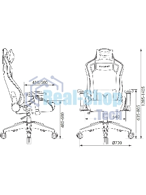 Кресло Knight Outrid Smile черный, экокожа, 120 кг, механизм качания